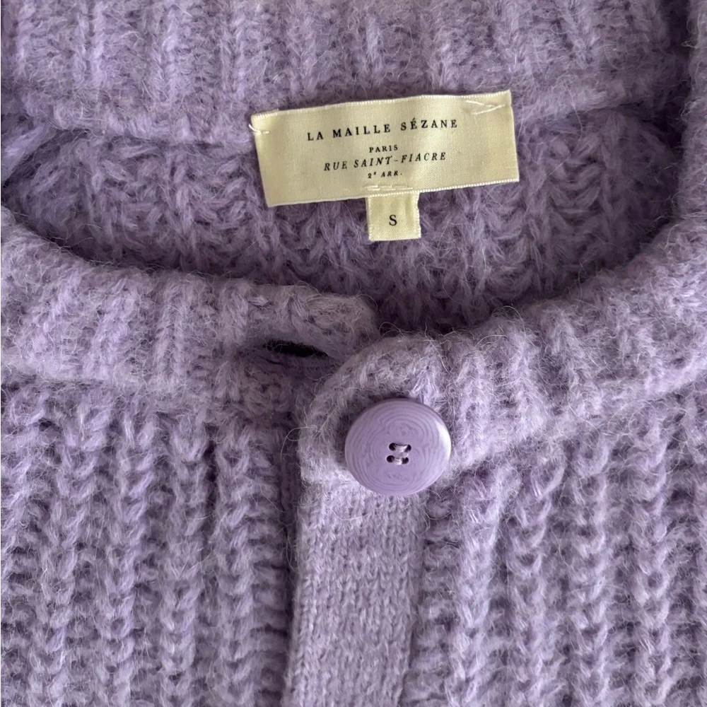 Sezane Emile Cardigan in wisteria - Picture 7 of 8